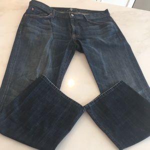 7 For All Mankind Men’s Medium Wash Bootcut Jeans-Size 38